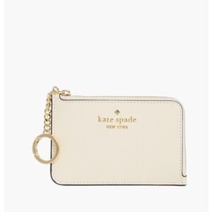 Kate Spade Cream Card Holder with Gold Accents